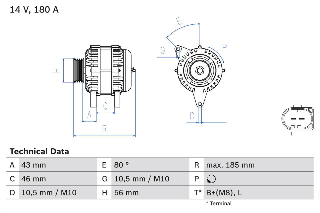 Alternator  Art. 0986081390