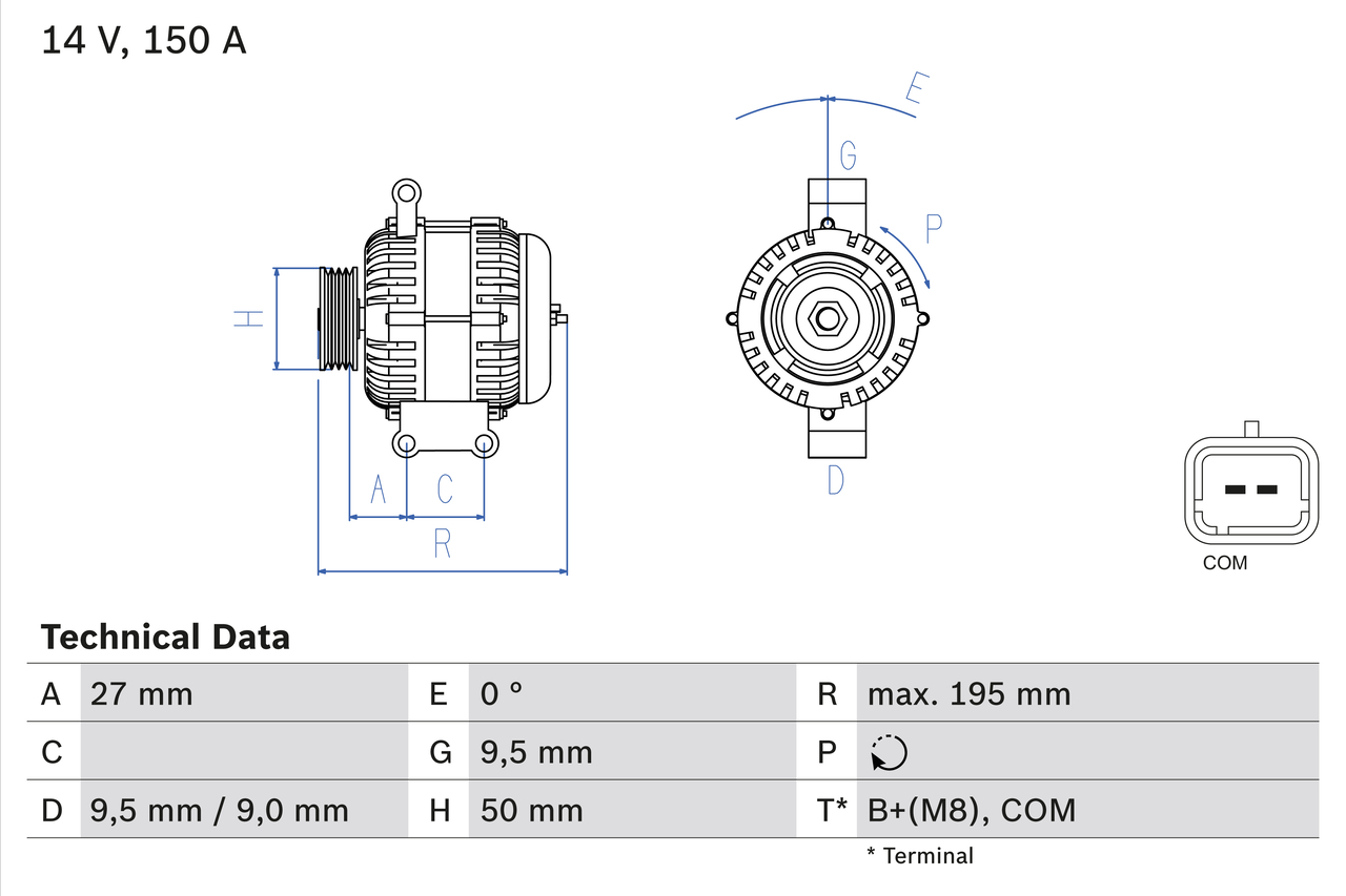 Alternator  Art. 0986081820