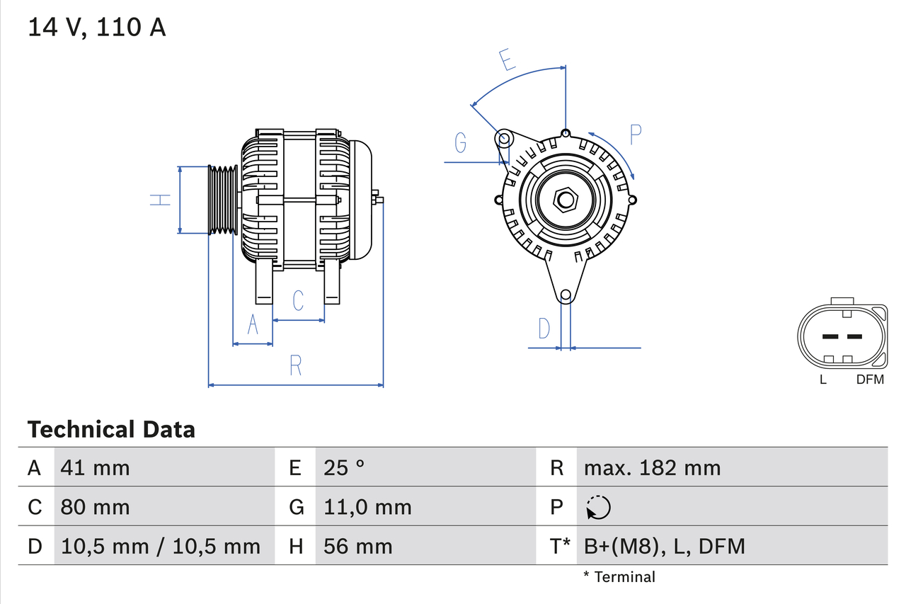 Alternator  Art. 0986082320