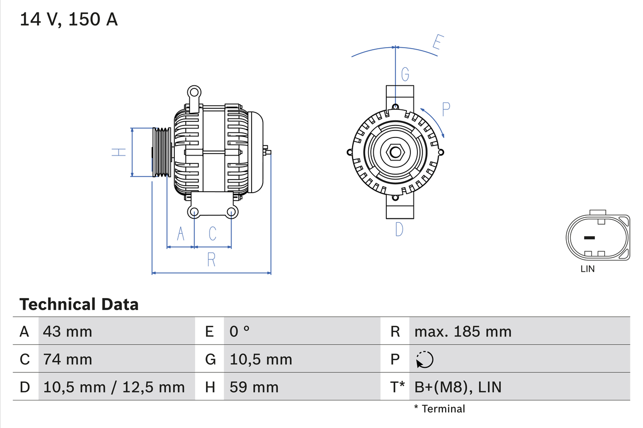 Alternator  Art. 0986082580