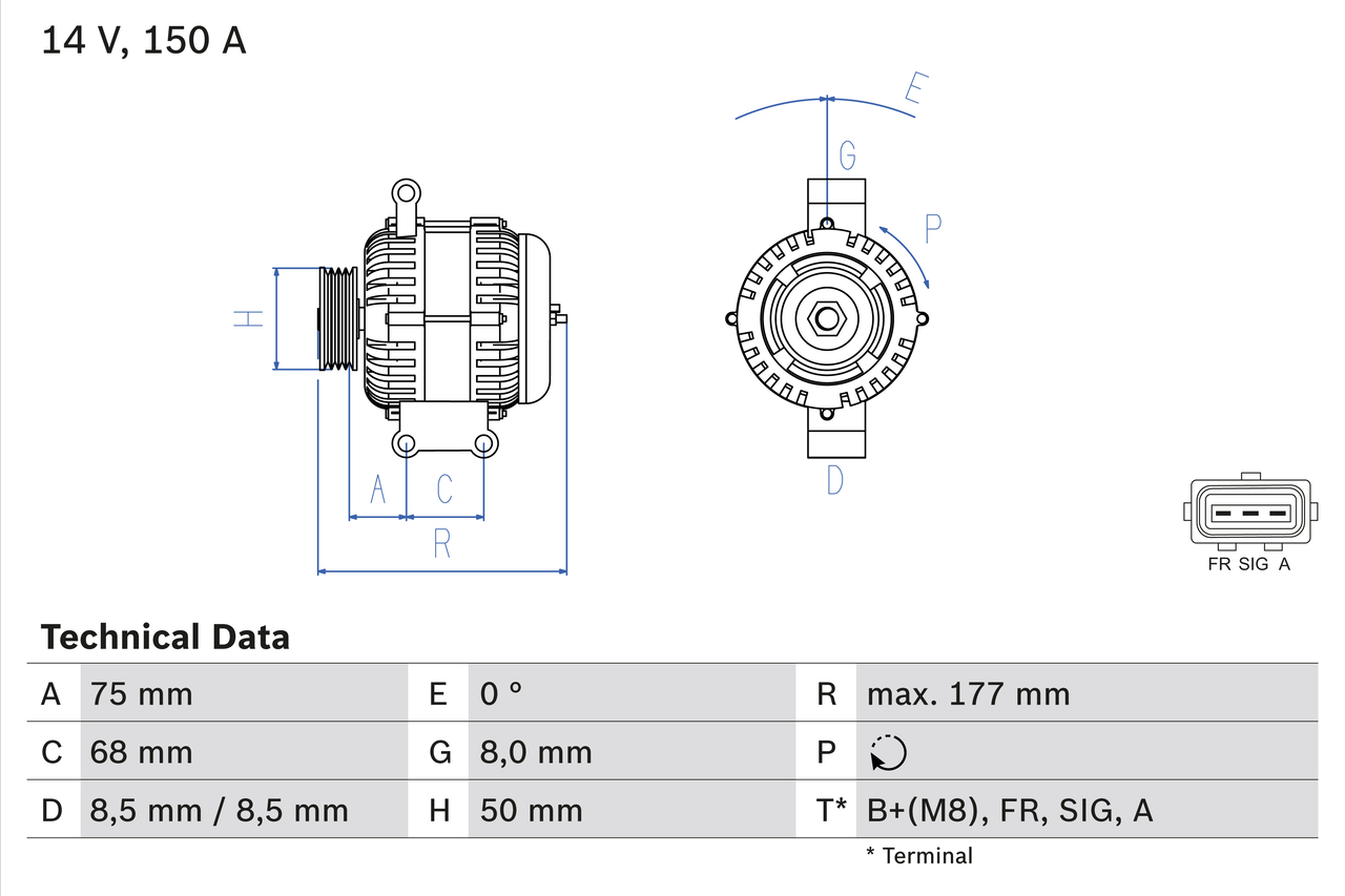 Alternator  Art. 0986082590