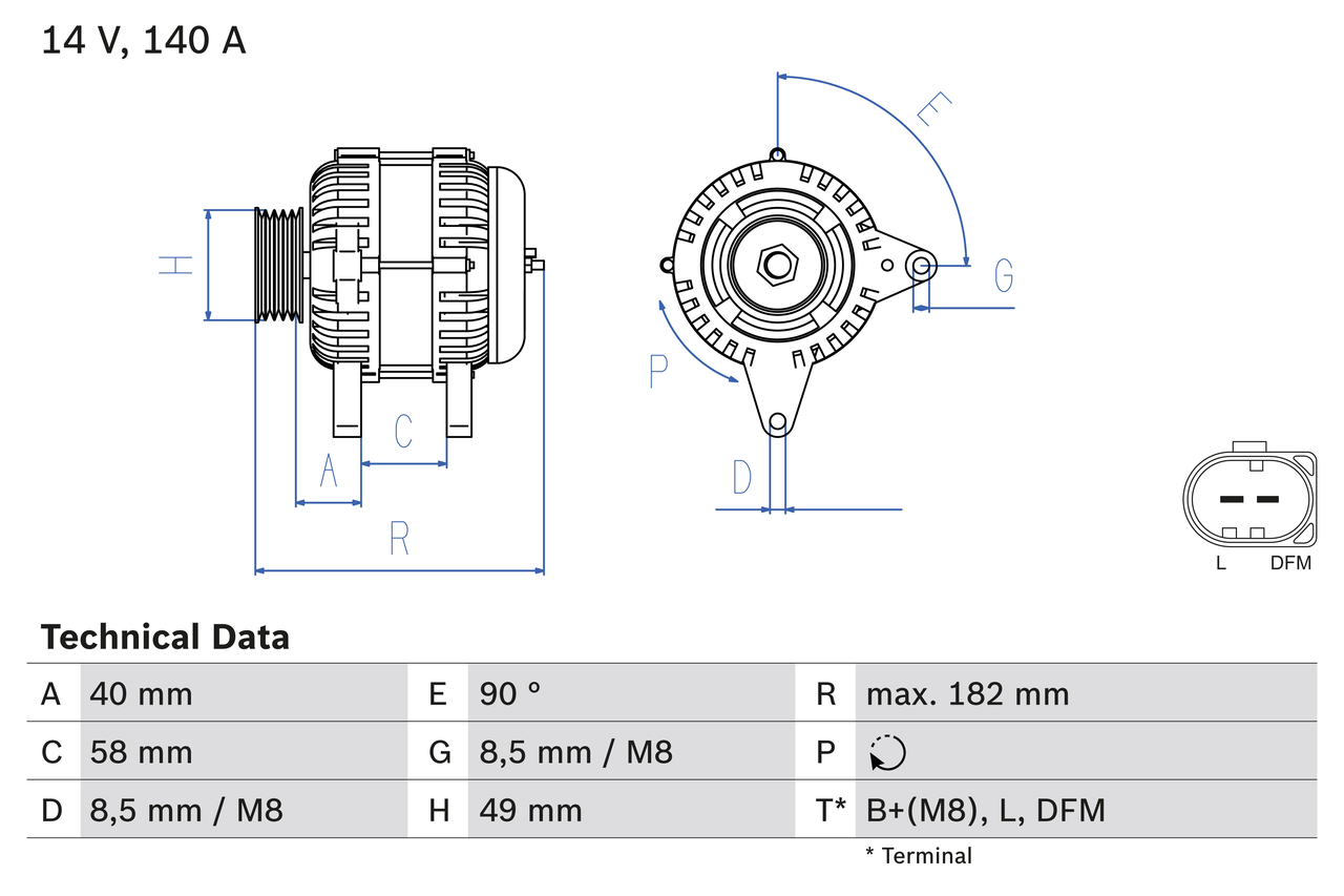 Alternator  Art. 0986083050