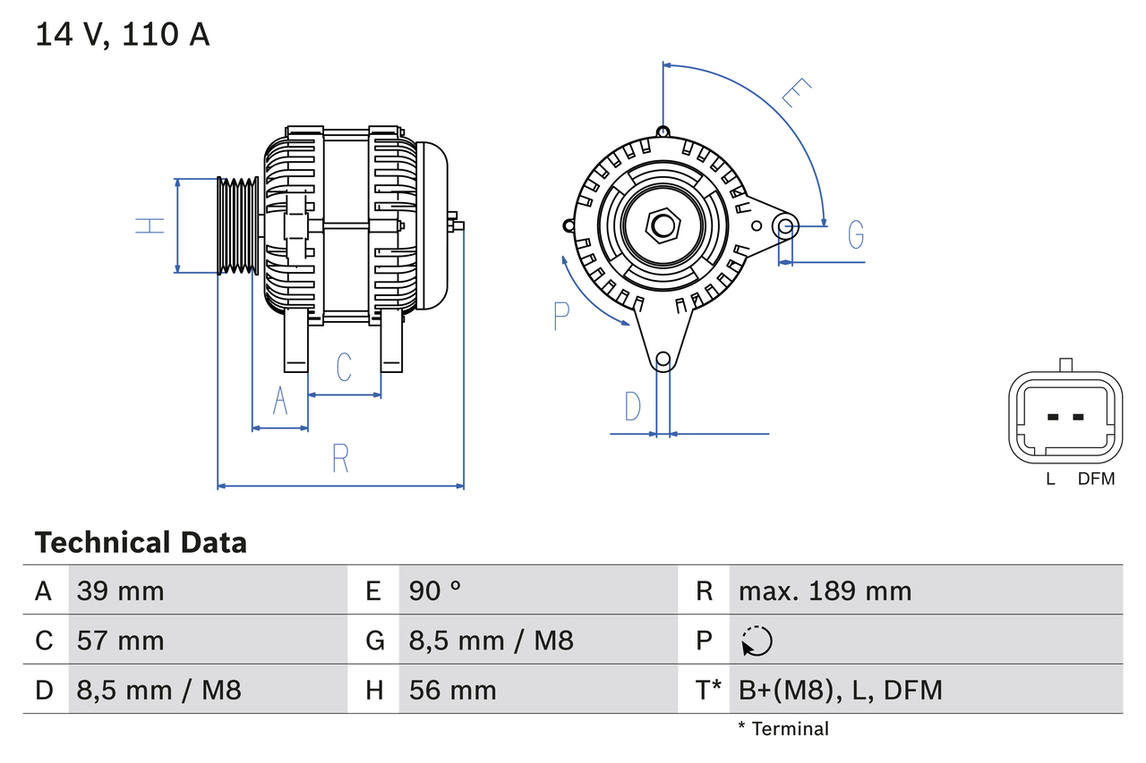 Alternator  Art. 0986083440