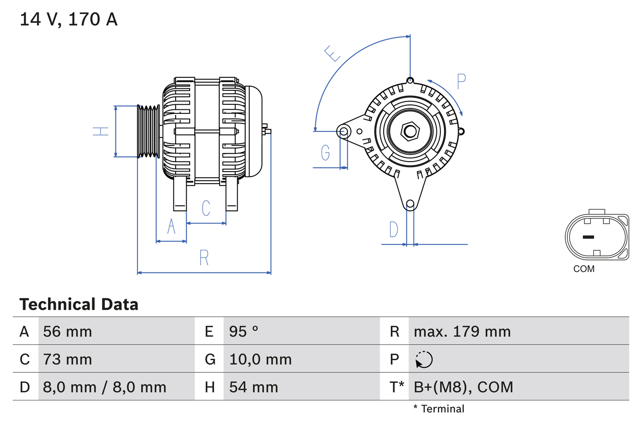 Alternator  Art. 0986083470