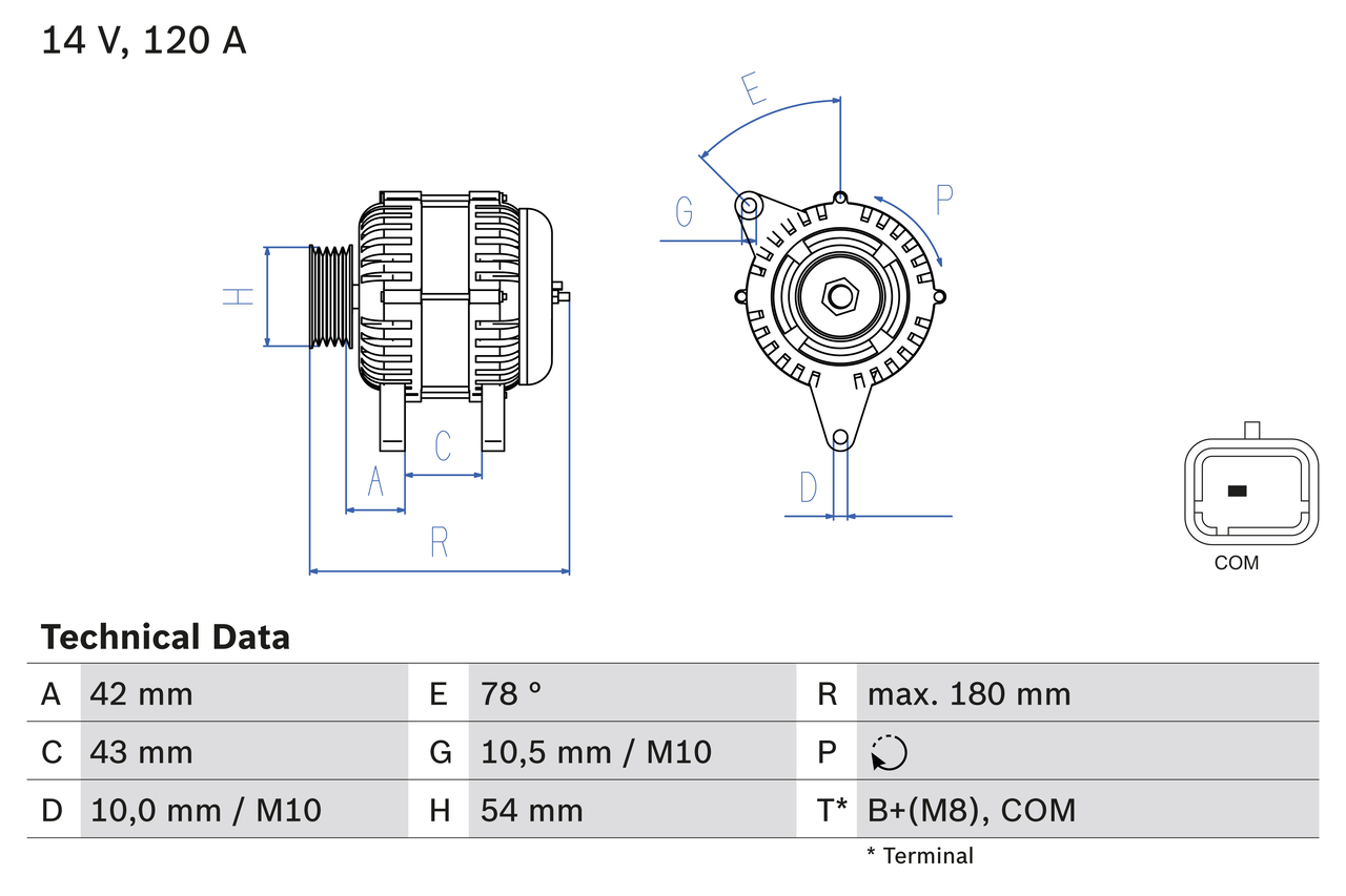 Alternator  Art. 0986083800