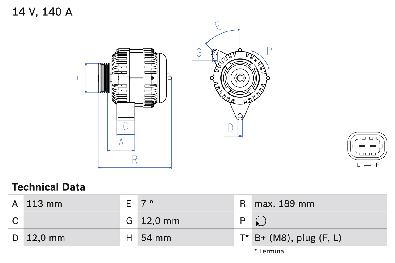 Alternator  Art. 0986083820