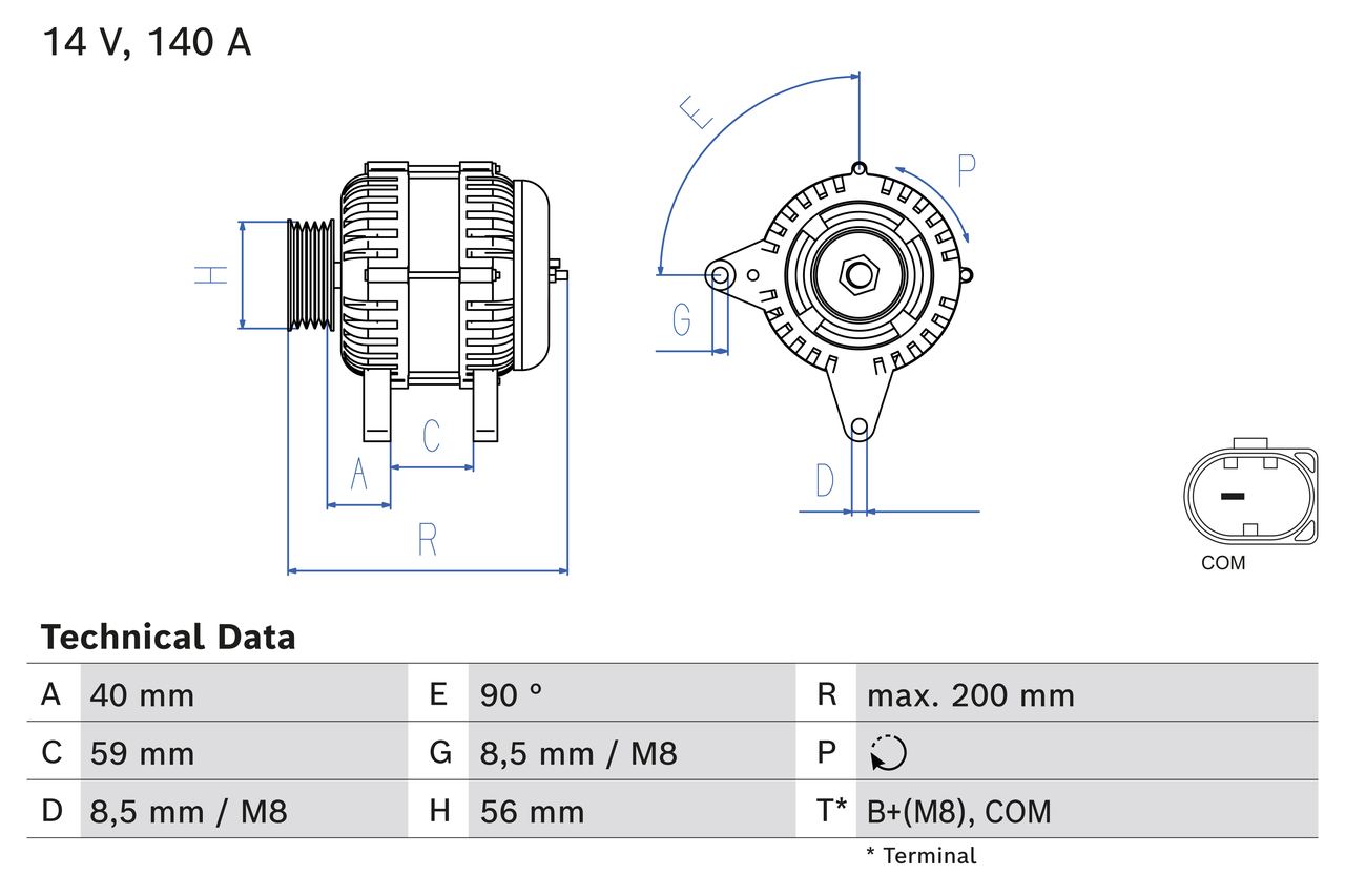 Alternator  Art. 0986085040