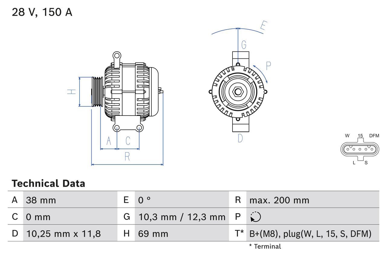 Alternator  (150)  Art. 0986085360