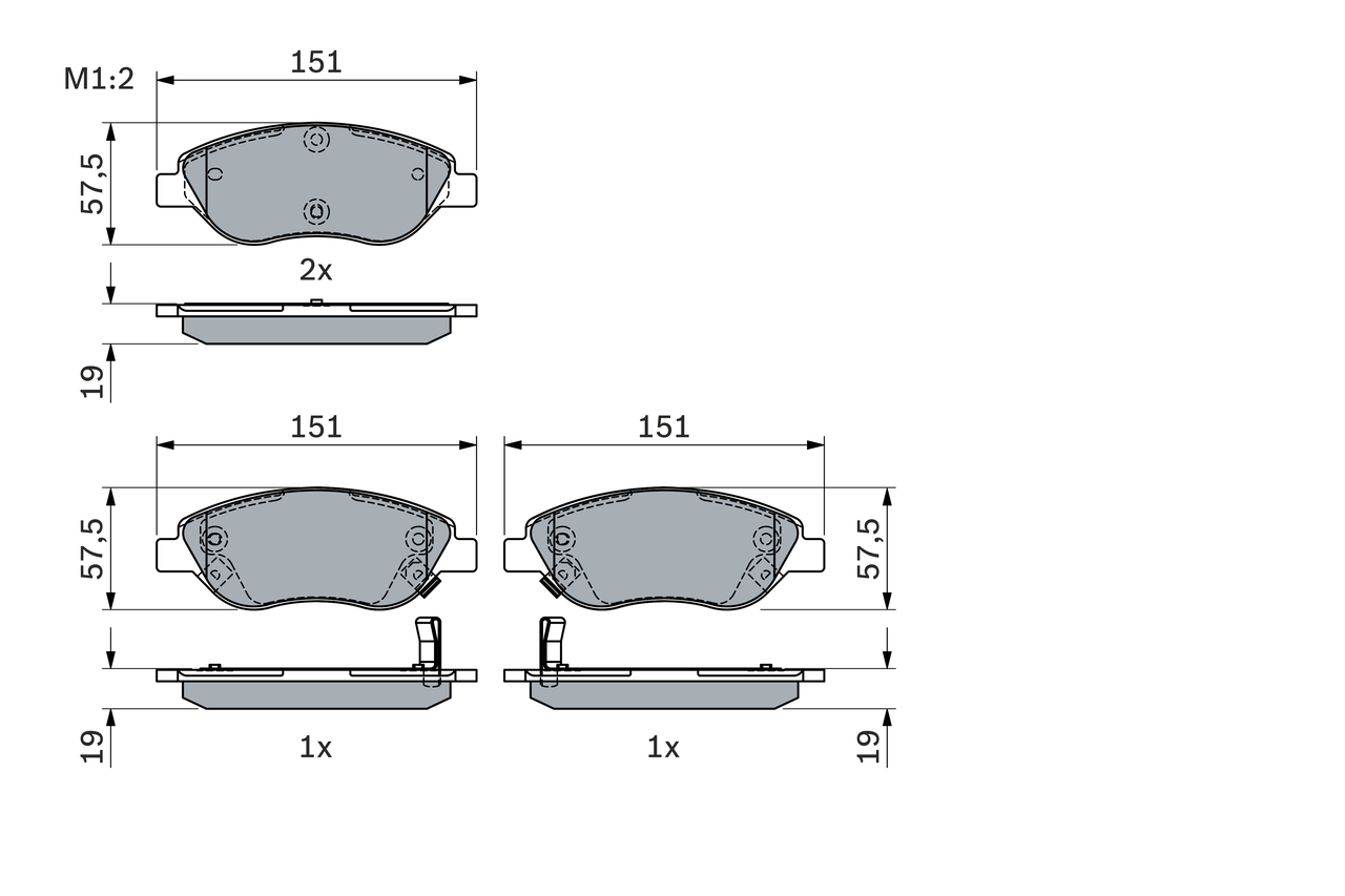 Brake Pad Set, disc brake (Front axle)  Art. 0986424042