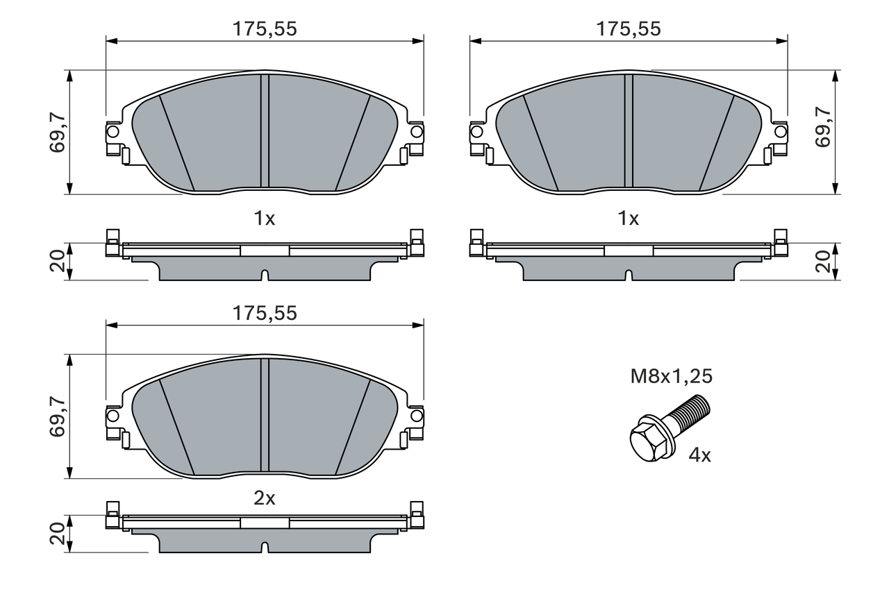 Brake Pad Set, disc brake  Art. 0986424628