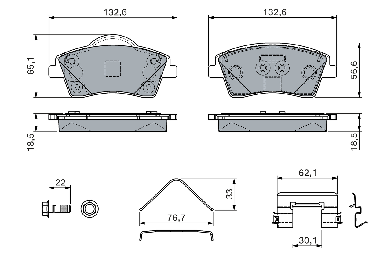 Brake Pad Set, disc brake  Art. 0986460141