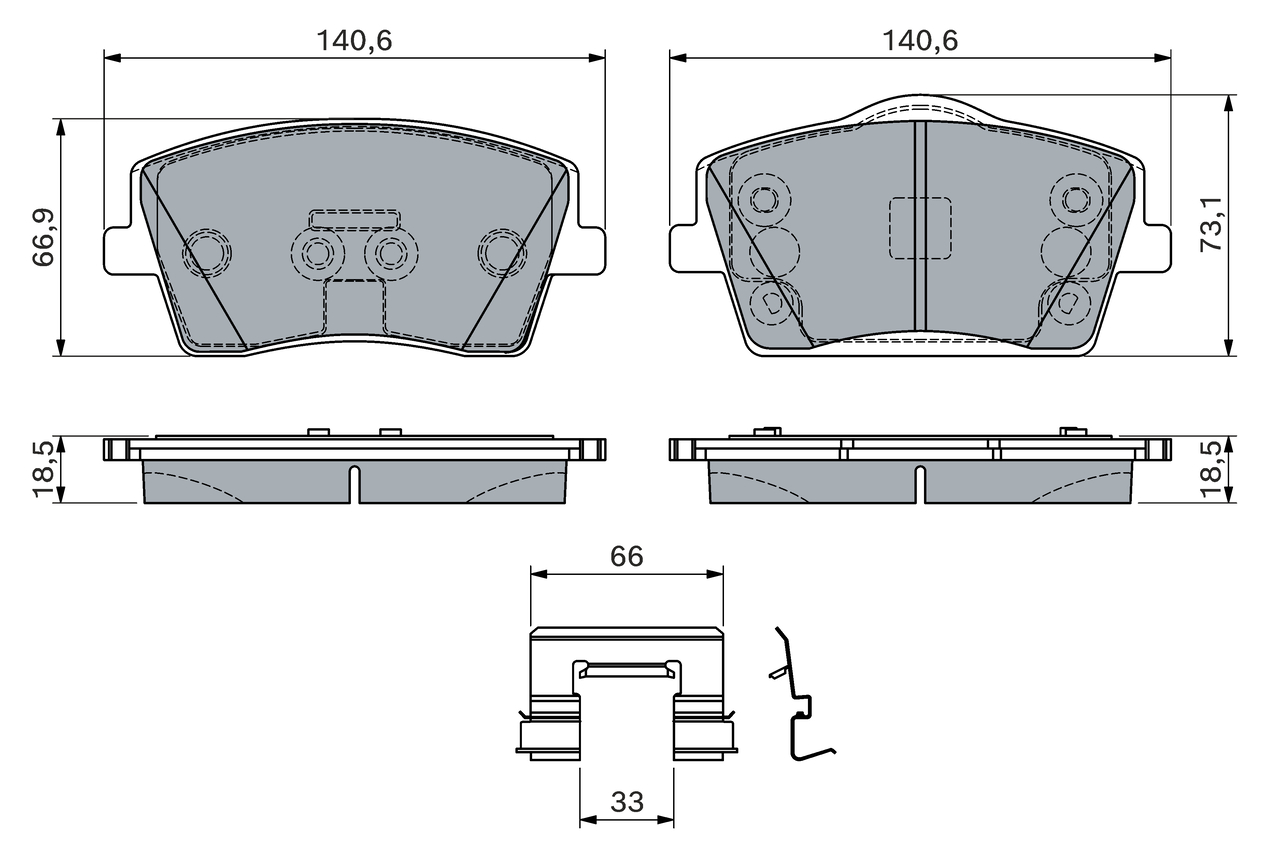 Brake Pad Set, disc brake  Art. 0986460144