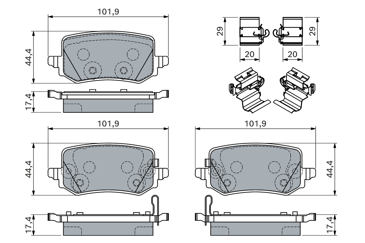 Brake Pad Set, disc brake  Art. 0986460161