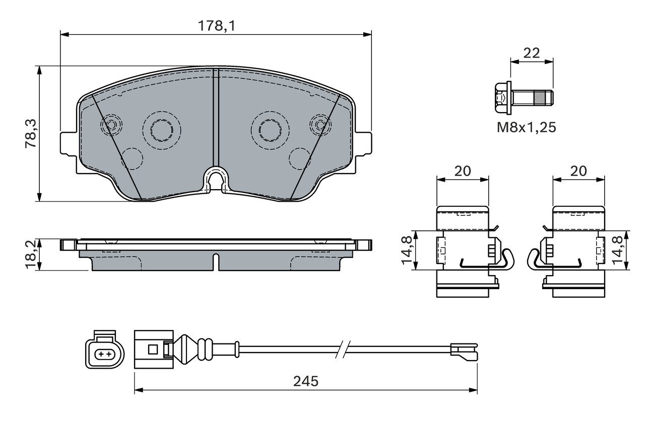 Brake Pad Set, disc brake  Art. 0986460162