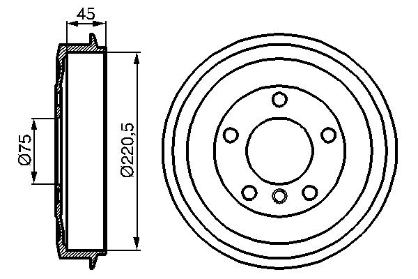 Brake Drum (Rear axle)  Art. 0986477043