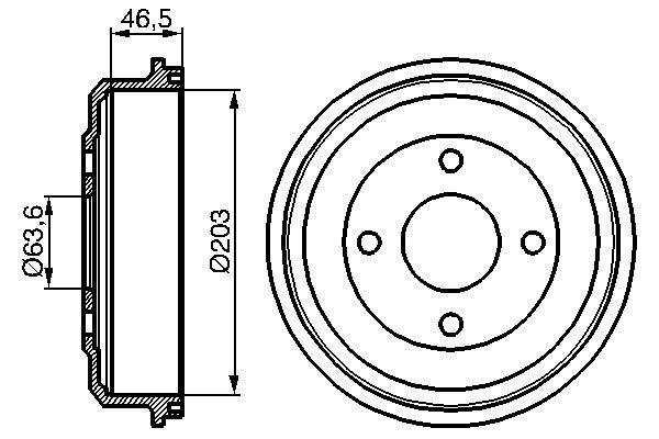 Brake Drum (Rear axle)  Art. 0986477054