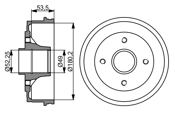 Brake Drum (Rear axle)  Art. 0986477061