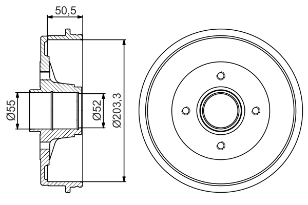 Brake Drum (Rear axle)  Art. 0986477172