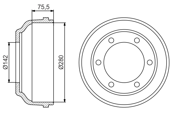 Brake Drum (Rear axle)  Art. 0986477195