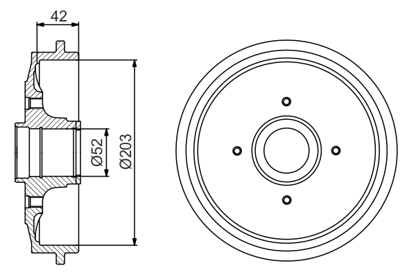 Brake Drum (Rear axle)  Art. 0986477201