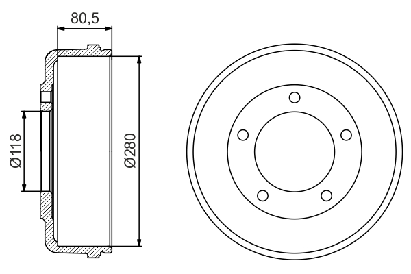 Brake Drum (Rear axle)  Art. 0986477203