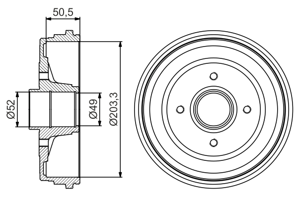 Brake Drum (Rear axle)  Art. 0986477205