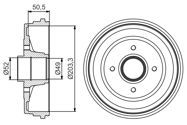 Brake Drum (Front axle, Rear axle)  Art. 0986477206