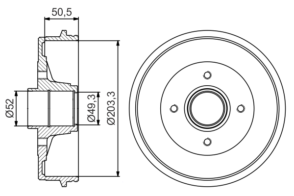 Brake Drum (Rear axle)  Art. 0986477210