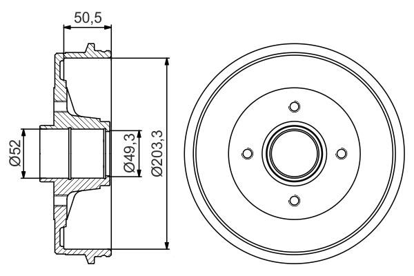 Brake Drum (Rear axle)  Art. 0986477211