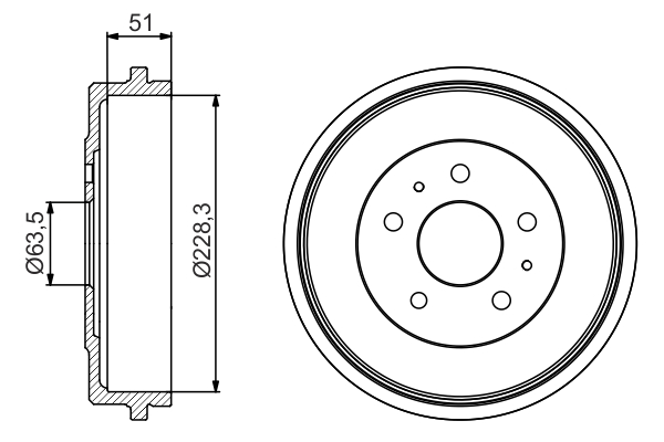 Brake Drum (Rear axle)  Art. 0986477219