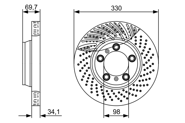 Brake Disc (Front axle, Front axle, right)  Art. 0986479580