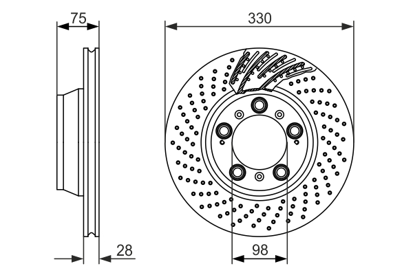 Brake Disc (Rear axle, left)  Art. 0986479581