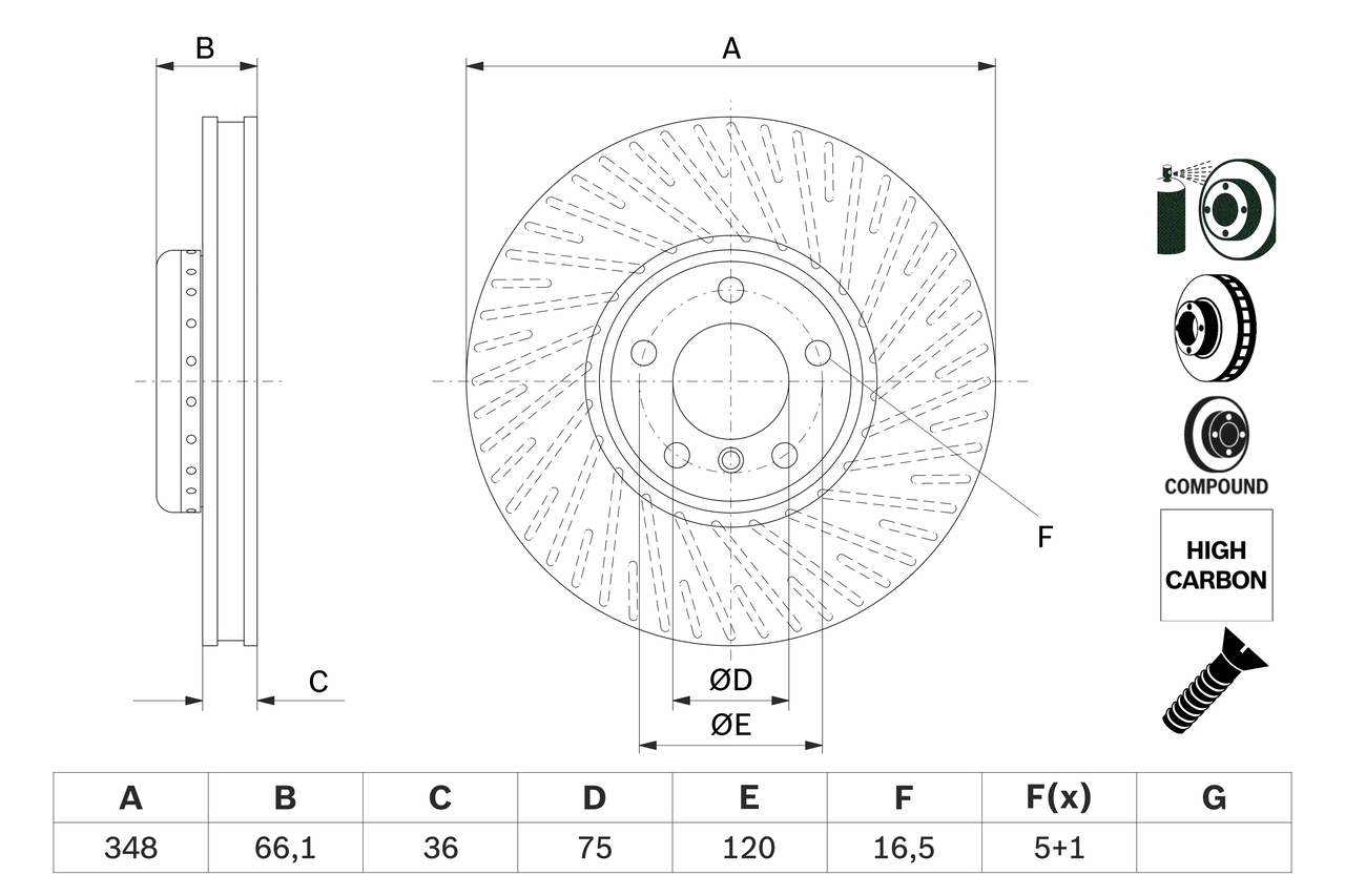 Brake Disc (Front axle, right)  Art. 0986479E18