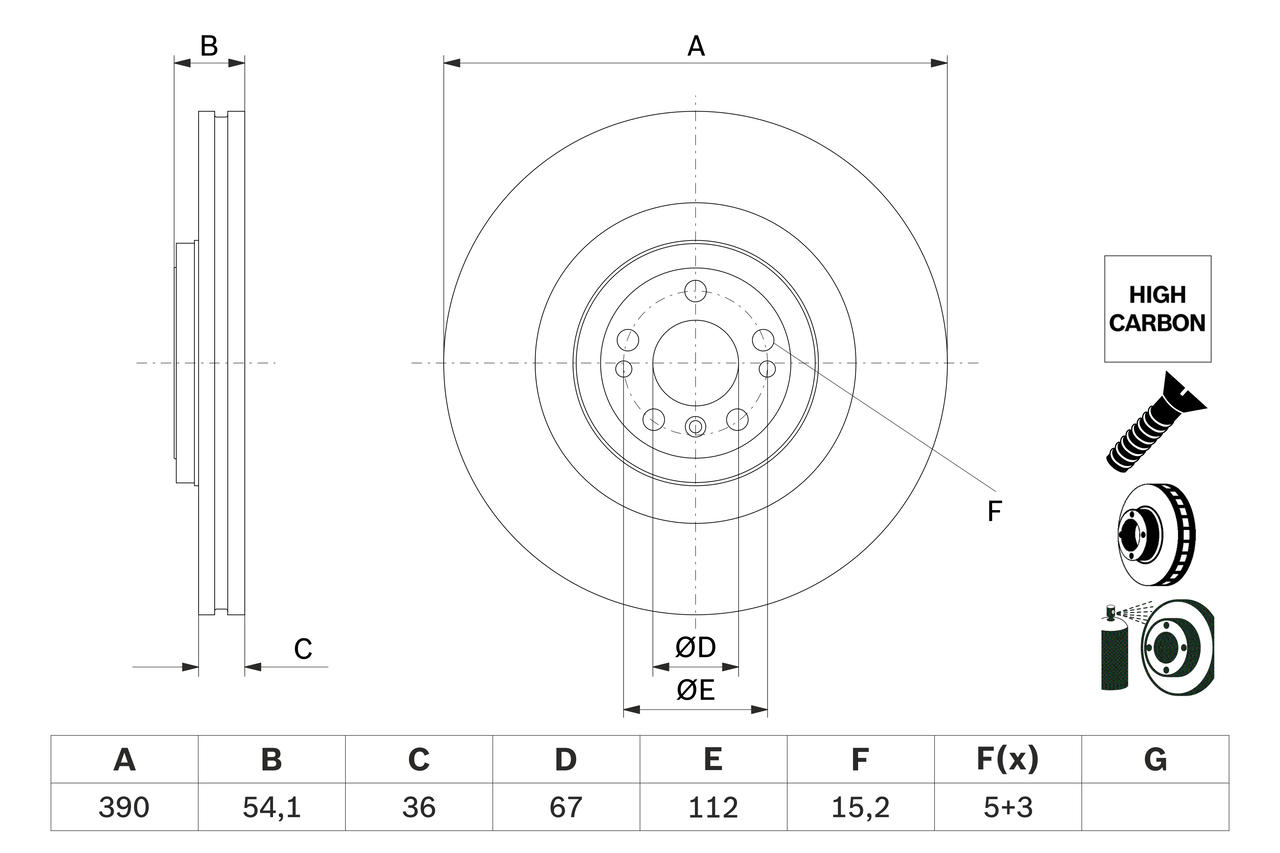 Brake Disc (Ventilated)  Art. 0986479E96