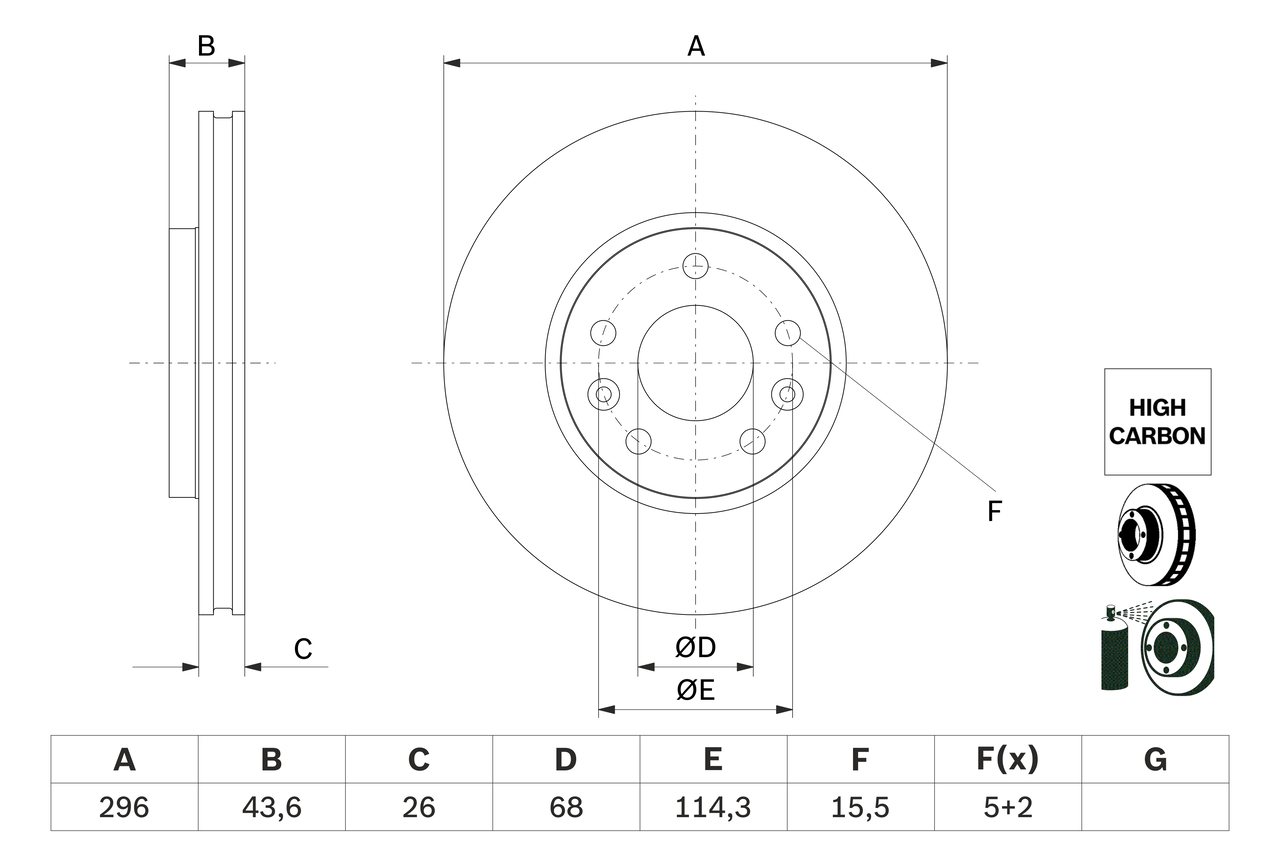 Brake Disc (Front axle)  Art. 0986479F05