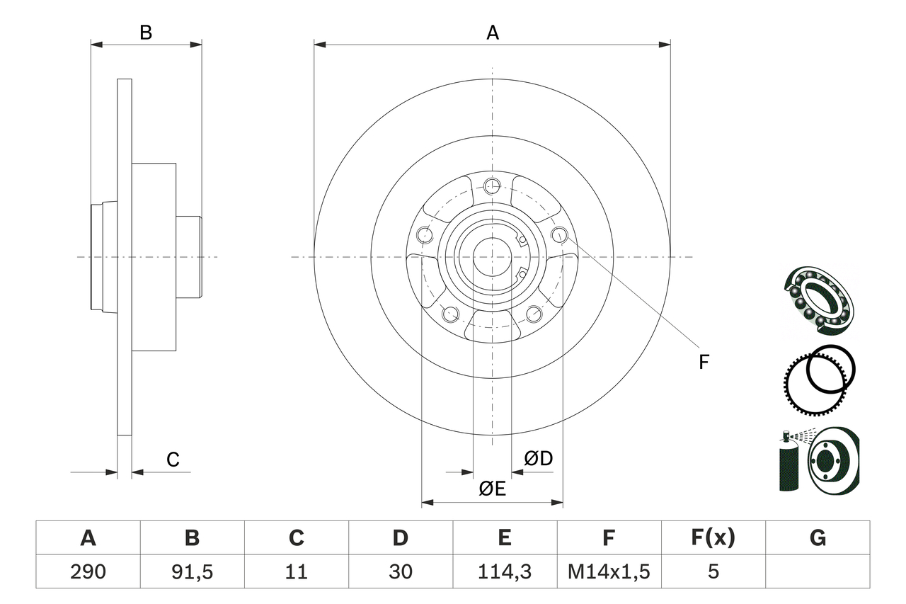 Brake Disc (Rear axle)  Art. 0986479F24