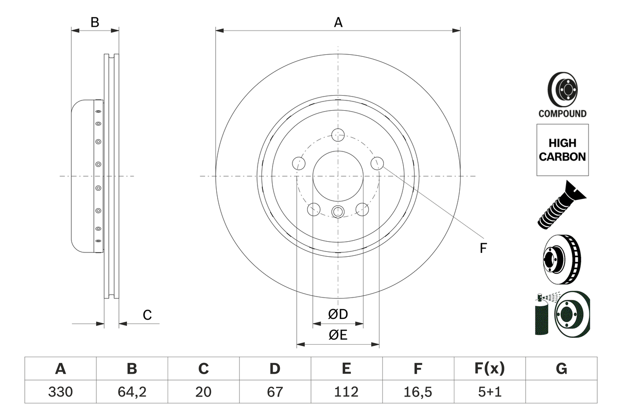 Brake Disc (Front axle)  Art. 0986479G14