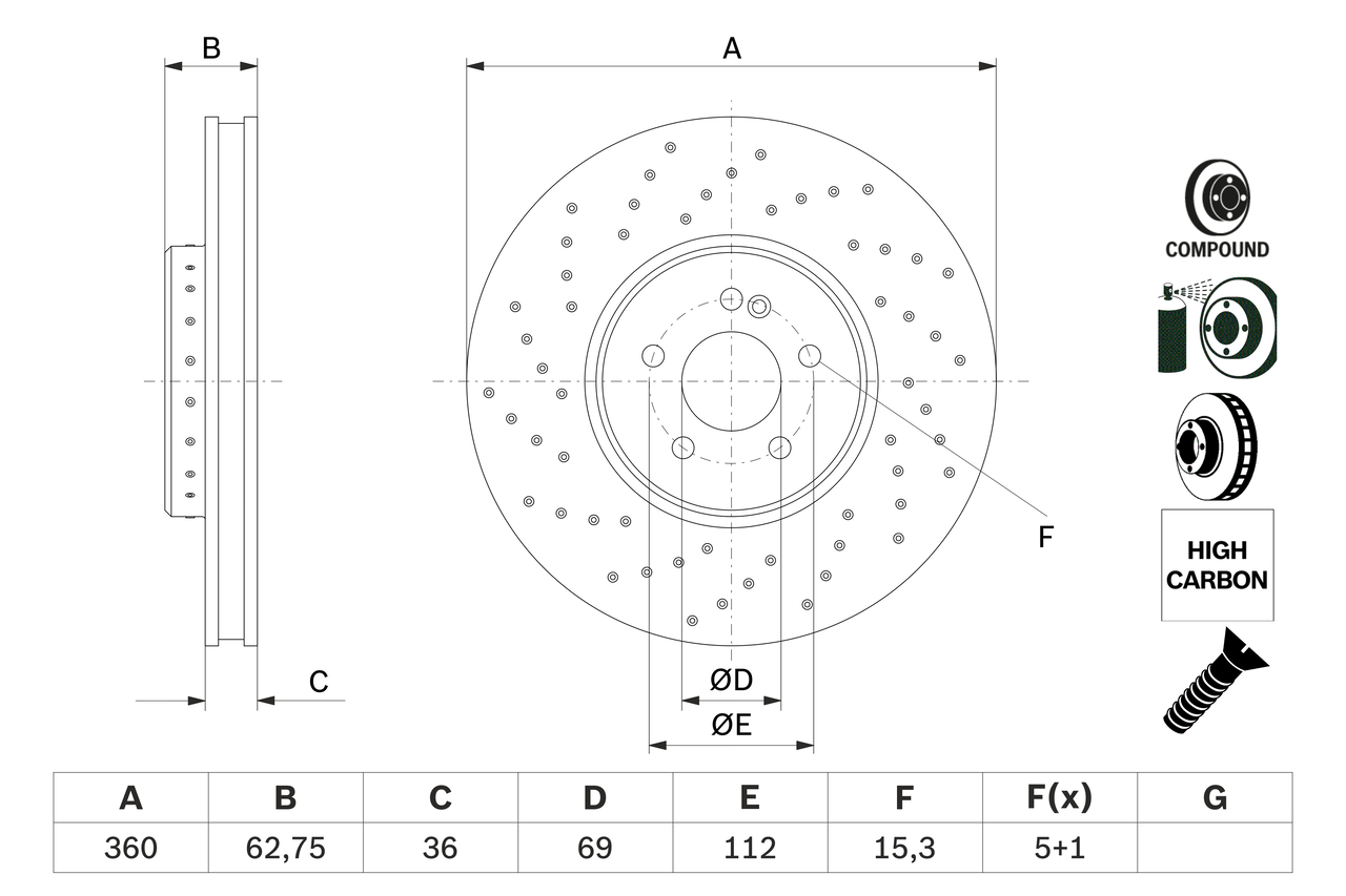 Brake Disc (Front axle)  Art. 0986479G38