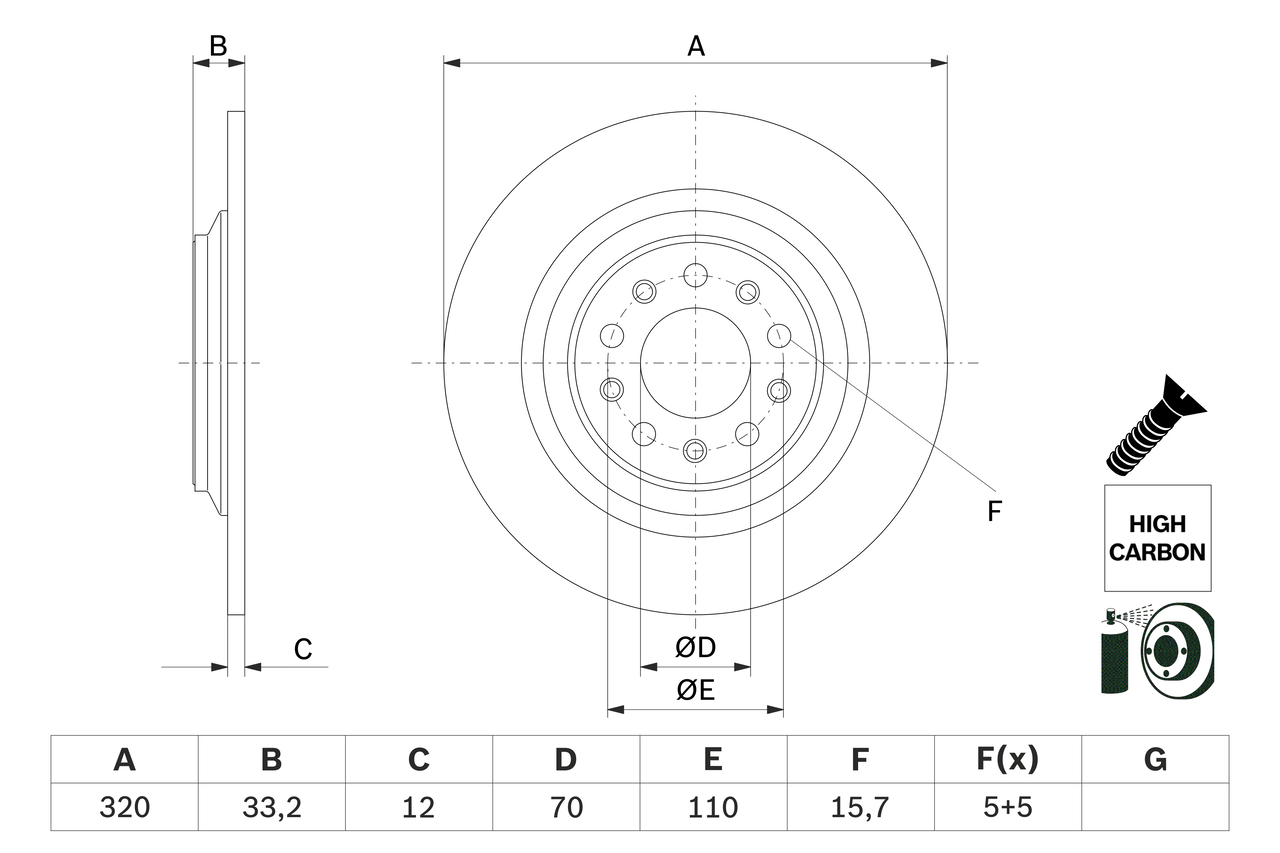 Brake Disc (Front axle, right)  Art. 0986479G74