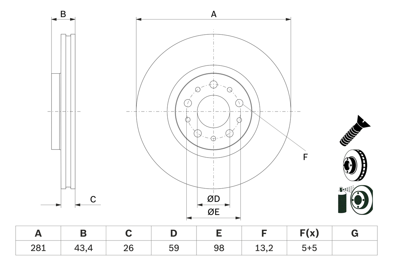 Brake Disc (Front axle)  Art. 0986479G82