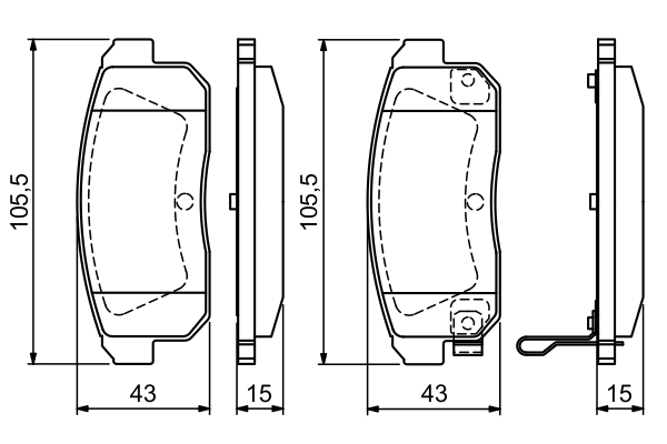 Brake Pad Set, disc brake (Rear axle)  Art. 0986494223