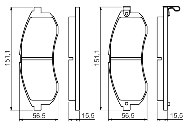 Brake pad, disc brake (Rear axle)  Art. 0986494362