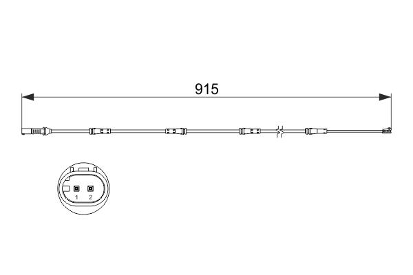 Warning Contact, brake pad wear (Rear axle, both sides)  Art. 1987473509