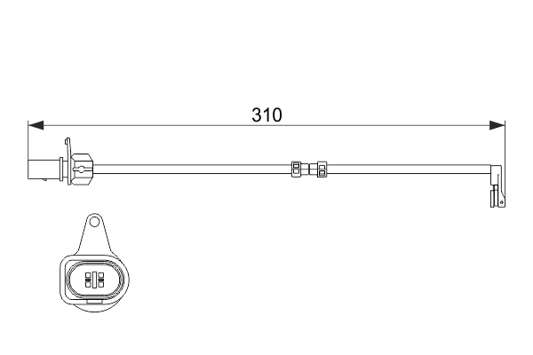 Warning Contact, brake pad wear (Front axle)  Art. 1987474506