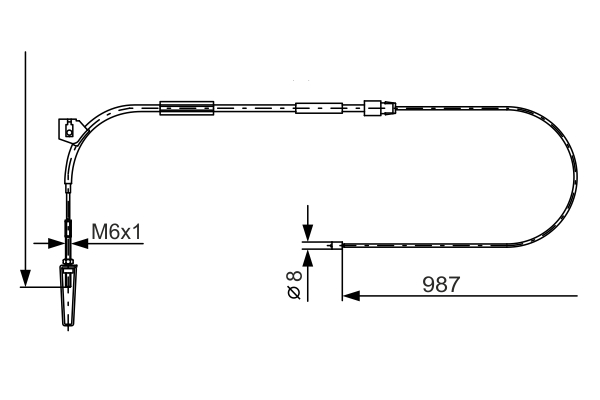 Cable Pull, parking brake (In front)  Art. 1987477962