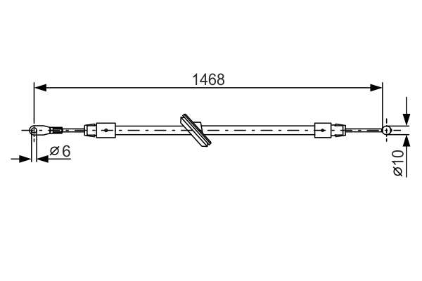 Cable Pull, parking brake (In front)  Art. 1987482027