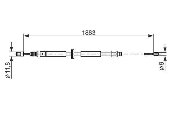 Cable Pull, parking brake (Back, Left, Right)  Art. 1987482302