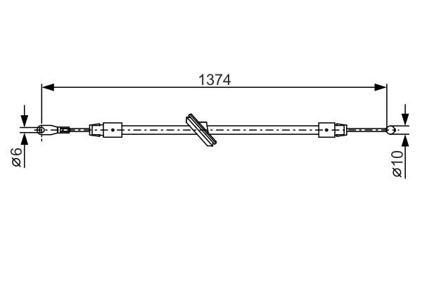 Cable Pull, parking brake (In front)  Art. 1987482312