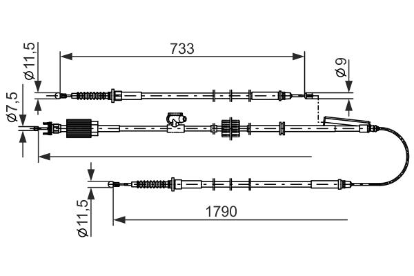 Cable Pull, parking brake (Double cloth)  Art. 1987482803