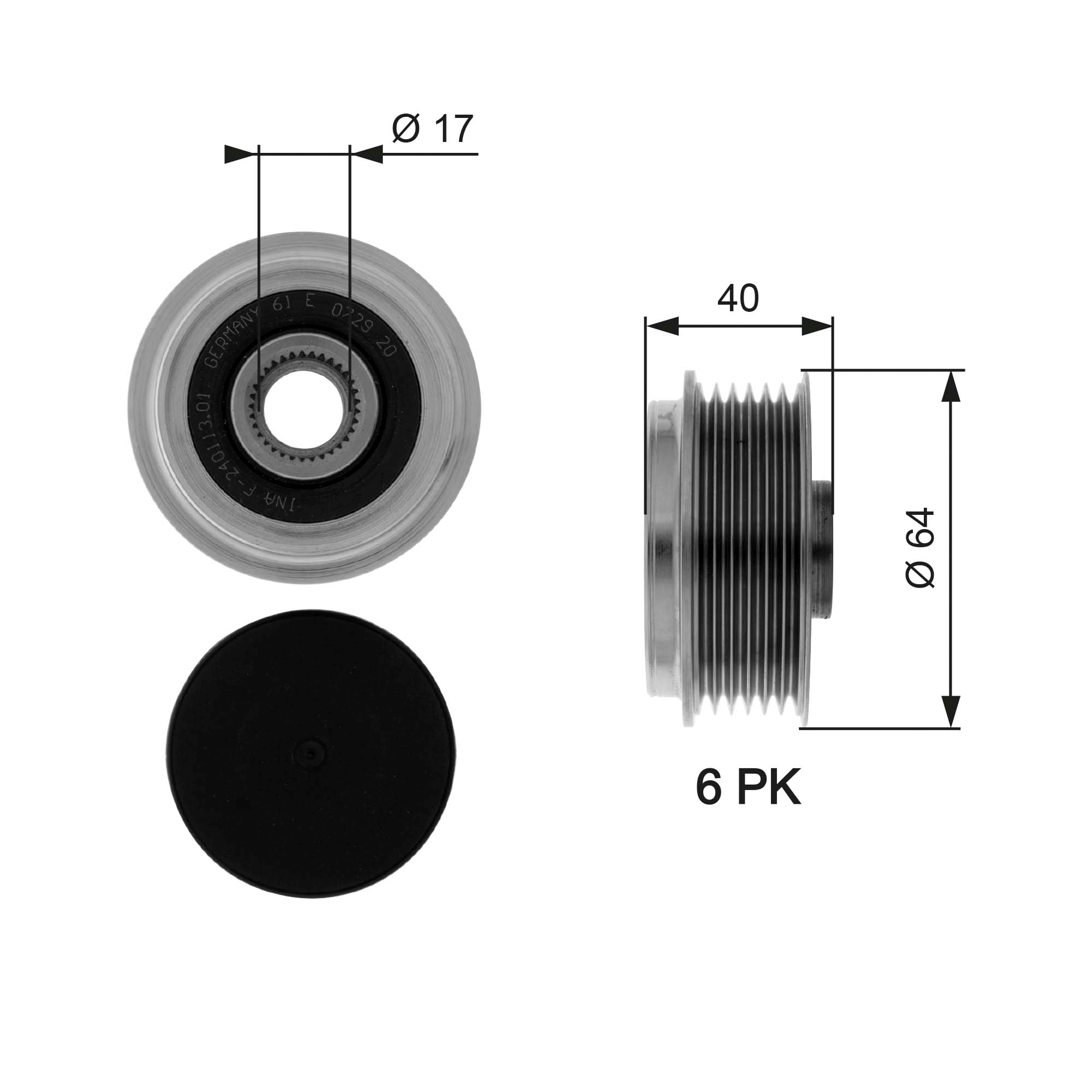 Alternator Freewheel Clutch  Art. OAP7037